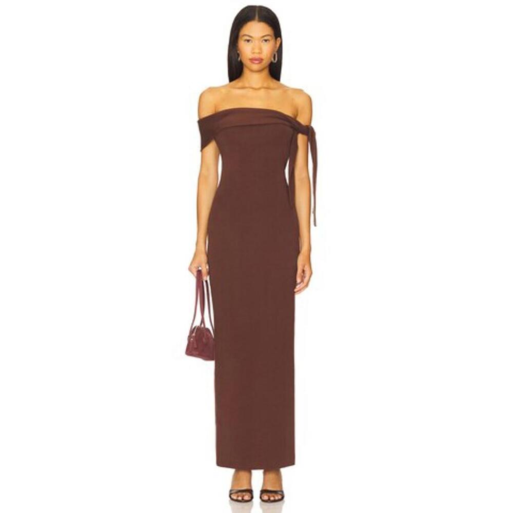 SNDYS Jaymes Maxi Dress in Chocolate